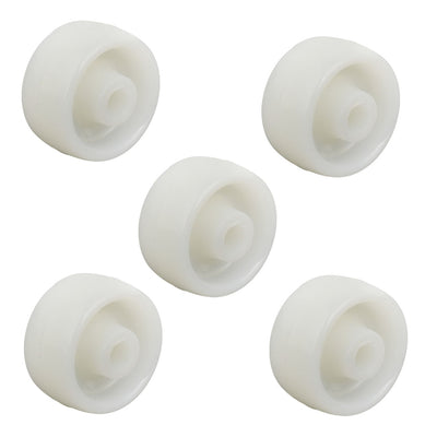 Harfington Uxcell 1-inch Diameter PP Wheel Skateboard Trolley Caster Pulley White 5pcs