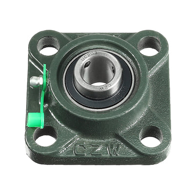 Harfington Uxcell Pillow Block Cast Bearing UCF203 17mm Mounted Bear Square Flange