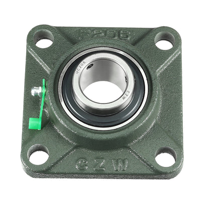 Harfington Uxcell Pillow Block Cast Bearing UCF206 30mm Mounted Bear Square Flange Green