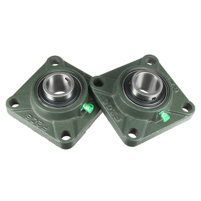 Harfington Uxcell 2pcs Pillow Block Bearing UCF206 30mm Mounted Bear Square Flange Green