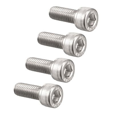 Harfington Uxcell M8x20mm 304 Stainless Steel Left Hand Thread Hex Socket Cap Screw Fastener 4pcs