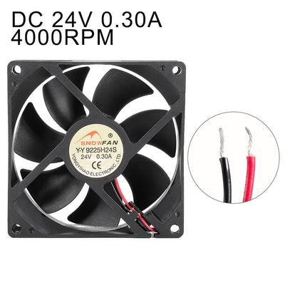 Harfington Uxcell 92mm x 92mm x 25mm 24V DC Cooling Fan Long Life HY Bearing Computer Case Fan