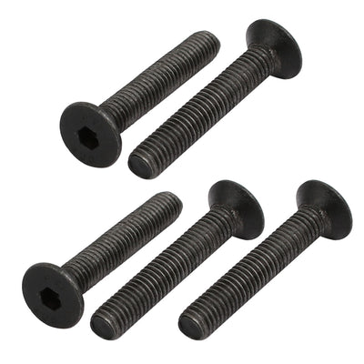 Harfington Uxcell 5pcs M5x30mm Flat Countersunk Head Hex Socket Left Hand Thread Bolt DIN7991