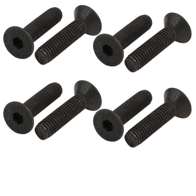 Harfington Uxcell 8pcs M6x25mm Flat Countersunk Head Hex Socket Left Hand Thread Bolt DIN7991