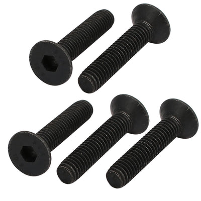 Harfington Uxcell 5pcs M6x30mm Flat Countersunk Head Hex Socket Left Hand Thread Bolt DIN7991