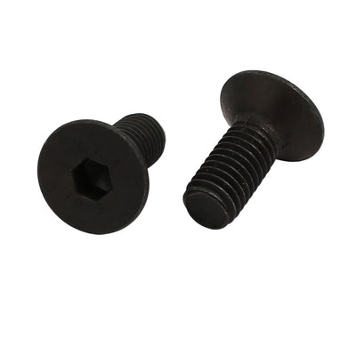 Harfington Uxcell 2pcs M8x20mm 10.9 Grade Flat Countersunk Head Hex Socket Left Hand Thread Bolt