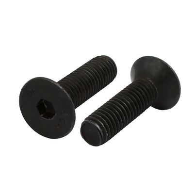 Harfington Uxcell 2pcs M10x35mm 10.9 Grade Flat Countersunk Head Hex Socket Left Hand Thread Bolt