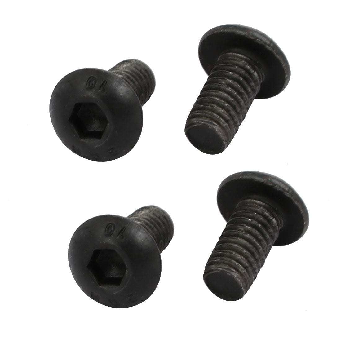 uxcell Uxcell 4pcs M4x8mm 10.9 Grade Hex Socket Reverse Left Hand Thread Screw Bolt Black