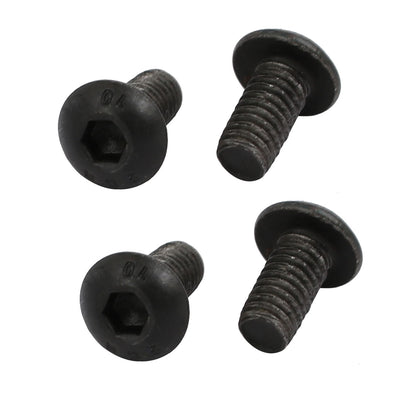 Harfington Uxcell 4pcs M4x8mm 10.9 Grade Hex Socket Reverse Left Hand Thread Screw Bolt Black