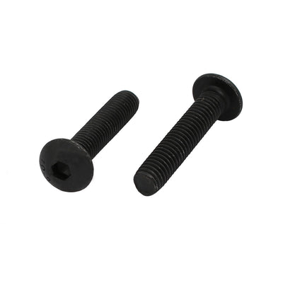 Harfington Uxcell 2pcs M5x25mm 10.9 Grade Hex Socket Reverse Left Hand Thread Screw Bolt Black