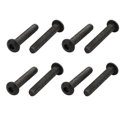 Harfington Uxcell 8pcs M5x30mm 10.9 Grade Hex Socket Reverse Left Hand Thread Screw Bolt Black