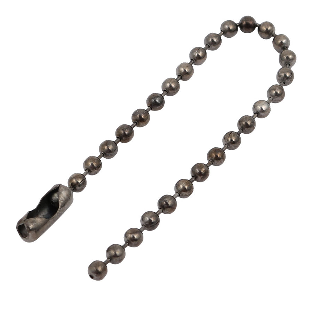 uxcell Uxcell 6Pcs Black Metal Bead Clasp Ball Connector Chain Keychain 2.4mm Dia 10cm Length