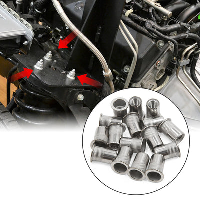 Harfington Uxcell 16pcs M10 304 Stainless Steel Flat Head Rivet Nut Insert  for Car Vehicle