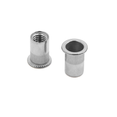 Harfington Uxcell 16pcs M10 304 Stainless Steel Flat Head Rivet Nut Insert  for Car Vehicle