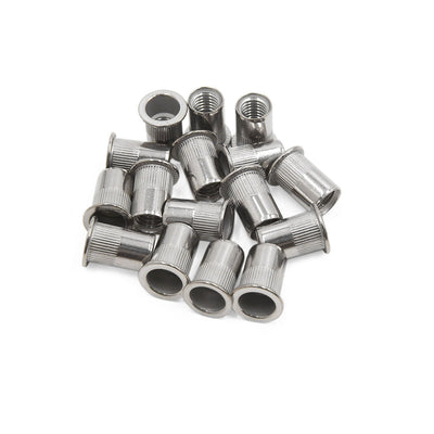 Harfington Uxcell 16pcs M10 304 Stainless Steel Flat Head Rivet Nut Insert  for Car Vehicle