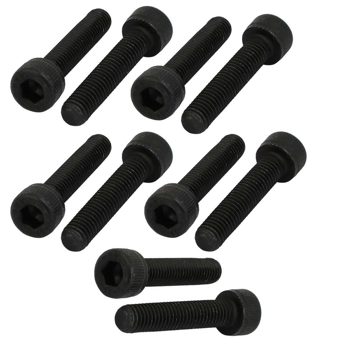 uxcell Uxcell 10pcs M5x25mm 12.9 Grade Hex Socket Cap Left Hand Thread Screw Bolt Black