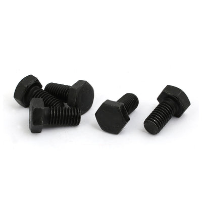 Harfington Uxcell 5pcs M8x16mm Thread 12.9 Grade External Hex Head Left Hand Screw Bolt Black