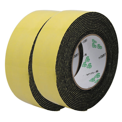 Harfington Uxcell 2pcs 16.5Ft Length 45mm x 2mm Single Side Adhesive EVA Sponge Tape Yellow