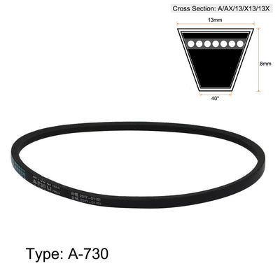 Harfington Uxcell A730 Rubber Transmission Drive Belt V-Belt 8mm Thick 730mm Inner Girth for Washing Machine