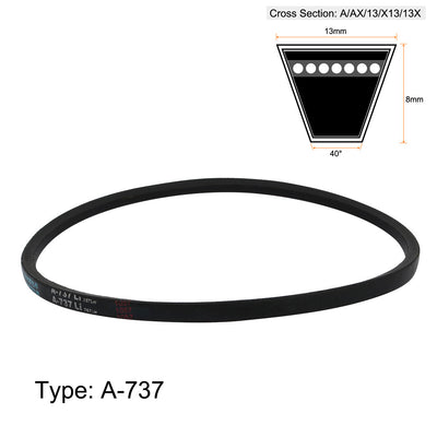 Harfington Uxcell A737 Rubber Transmission Drive Belt V-Belt 8mm Thick 737mm Inner Girth for Washing Machine