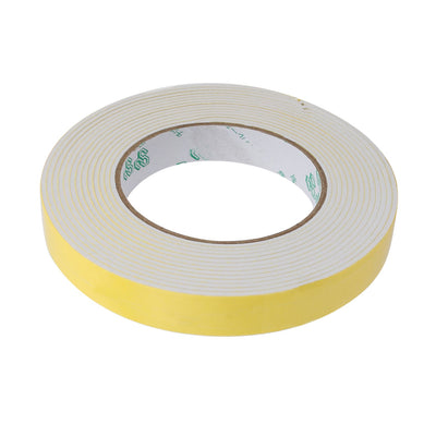 Harfington Uxcell 15mm Width 2mm Thick Single Side Sealed Shockproof Sponge Tape White 5M Length