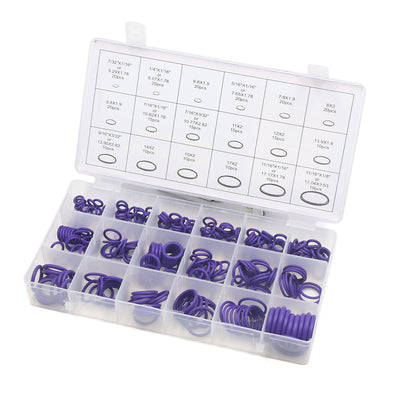 Harfington Uxcell 270Pcs 18 Size Car A/C Air Conditioning O Rings Seals Assortment Kit Purple