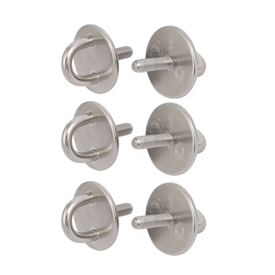 uxcell Uxcell 6pcs 304 Stainless Steel M6 Thread Round Sail Shade Pad Eye Plate