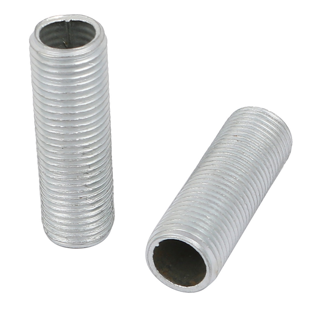 uxcell Uxcell 30Pack Lampenrohrnippel M10 Gewinde 30mm Hohl Reparaturteil silber verzinkt