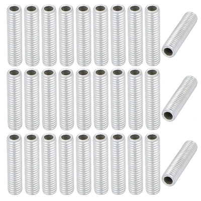 Harfington Uxcell 30Pcs M6 Full Threaded Lamp Nipple Straight Pass-Through Pipe Connector 25mm Length