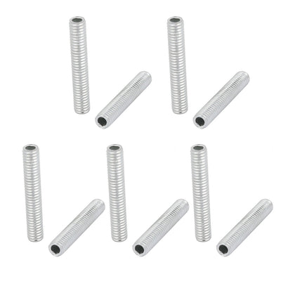 Harfington Uxcell 10Pcs M6 Full Threaded Lamp Nipple Straight Pass-Through Pipe Connector 35mm Length