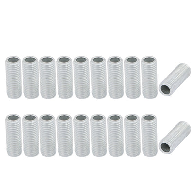 Harfington Uxcell 20Pcs M8 1mm Pitch Threaded Zinc Plated Pipe Nipple Lamp Parts 2mm Long