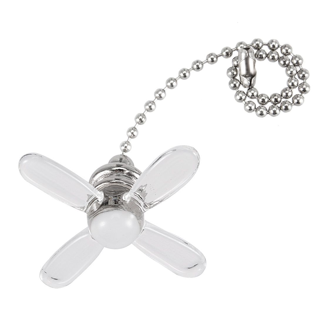 uxcell Uxcell 1Set Glass Clear Fan Bulb Pendant with 6 inch argenté Tone Pull Chain