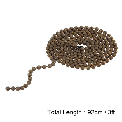 Harfington Uxcell Bronze 3 Feet Long Ball Bead Chain Clasp Keychain Extension for Ceiling Fan