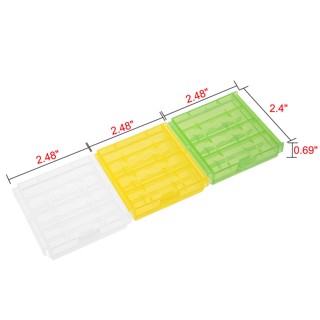 uxcell Uxcell 3Pcs tragbar Batterie Lagerung Kasten Schutzbehälter für AAA/AA Batterien DE de