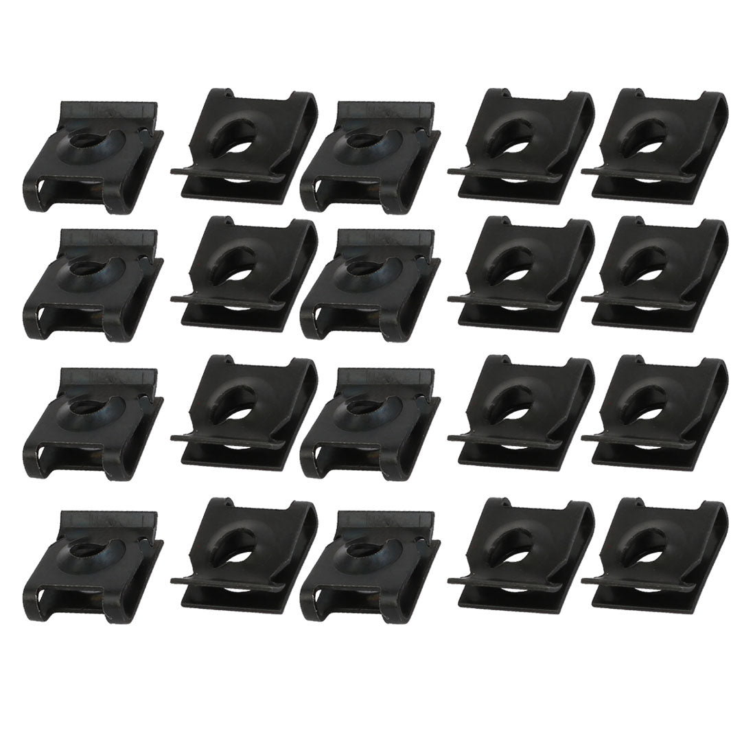 uxcell Uxcell 20pcs Spring Steel Speed Fastener U Nut Clip Black for M5 / ST4.8 Screw Bolt