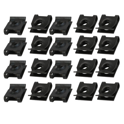 Harfington Uxcell 20pcs Spring Steel Speed Fastener U Nut Clip Black for M5 / ST4.8 Screw Bolt