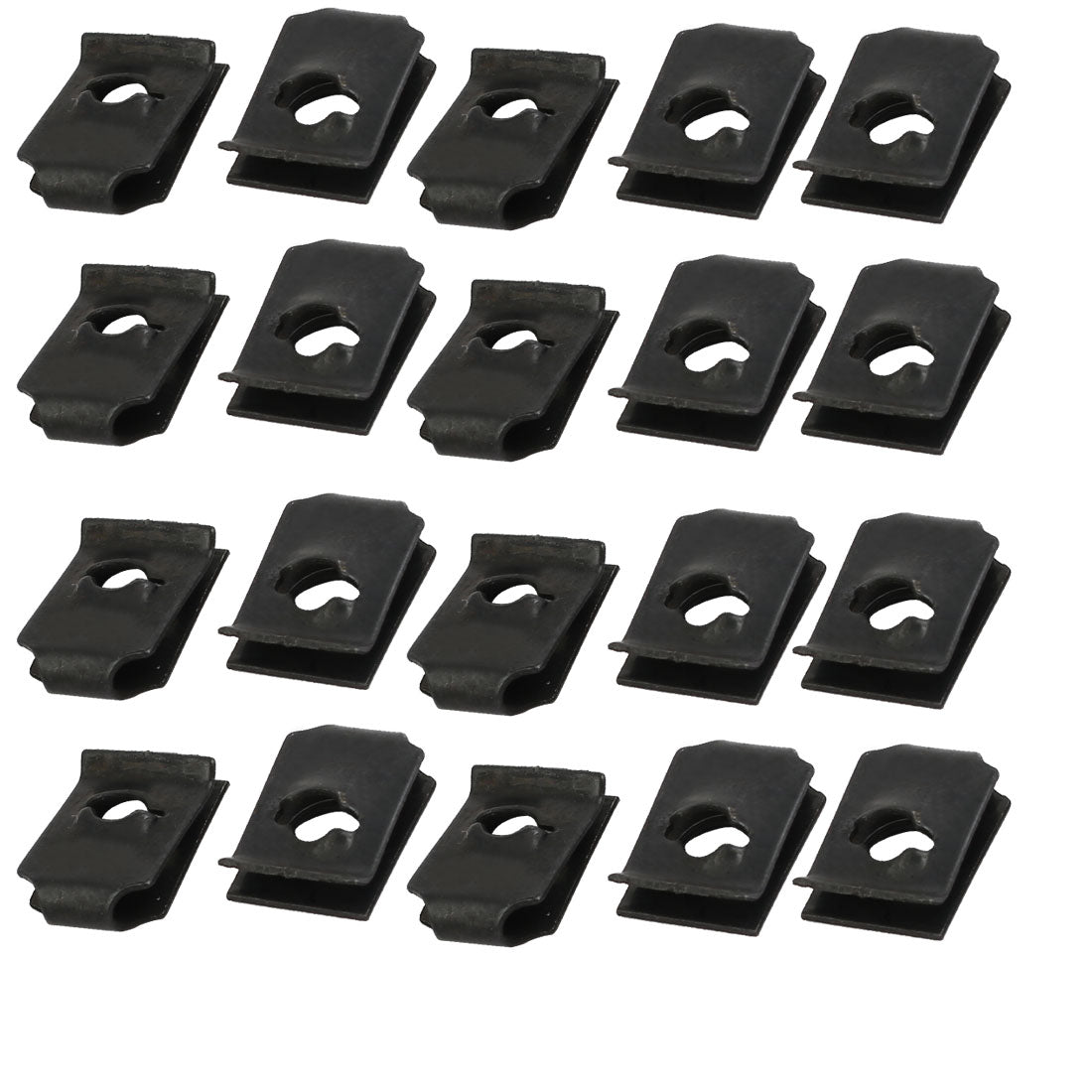 uxcell Uxcell 20pcs Spring Steel Speed Fastener U Nut Clip Black for M4 / ST3.5 Screw Bolt