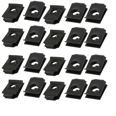 Harfington Uxcell 20pcs Spring Steel Speed Fastener U Nut Clip Black for M4 / ST3.5 Screw Bolt