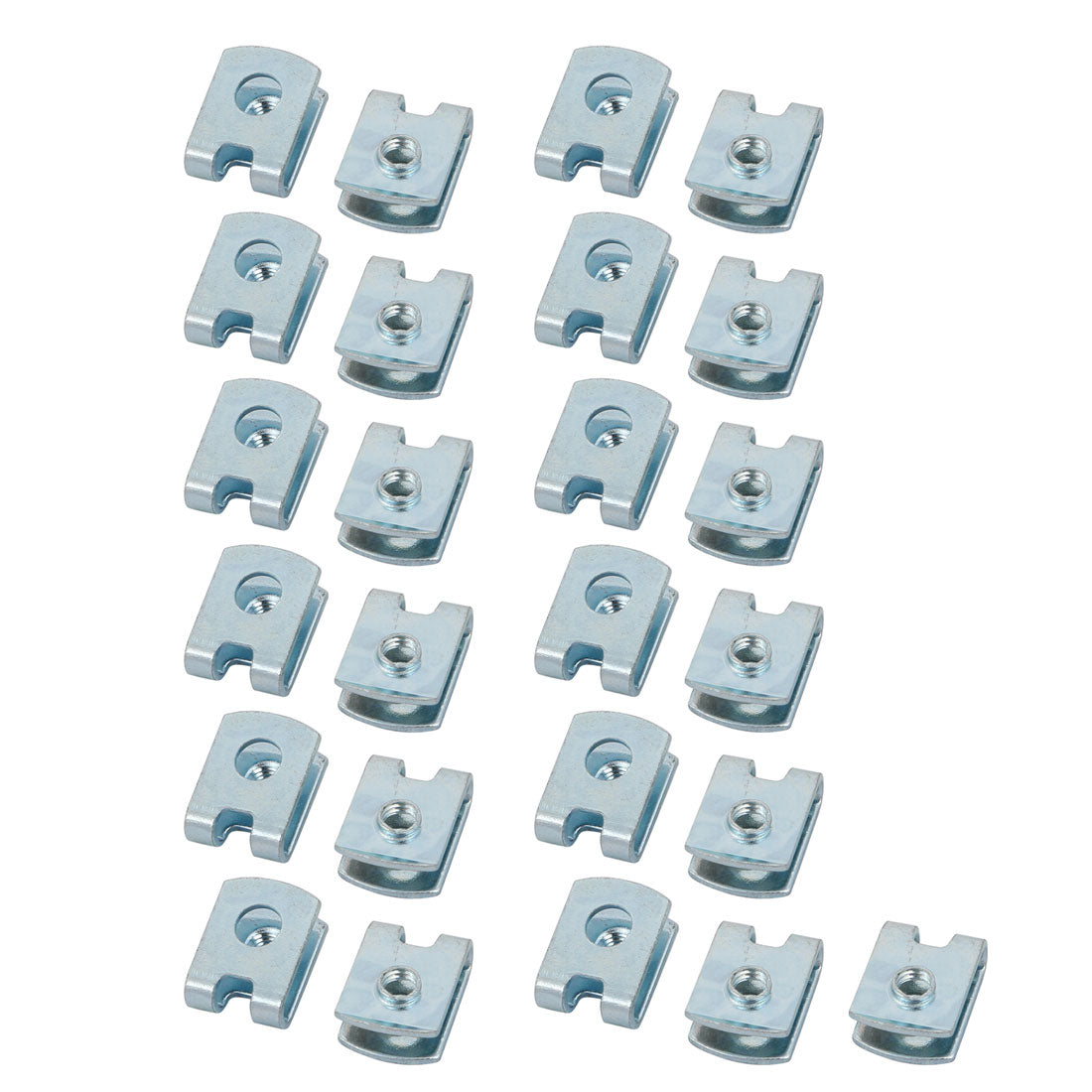 uxcell Uxcell M4 15mmx11mm Iron White Zinc Plated Extruded U Nut Clip 25pcs