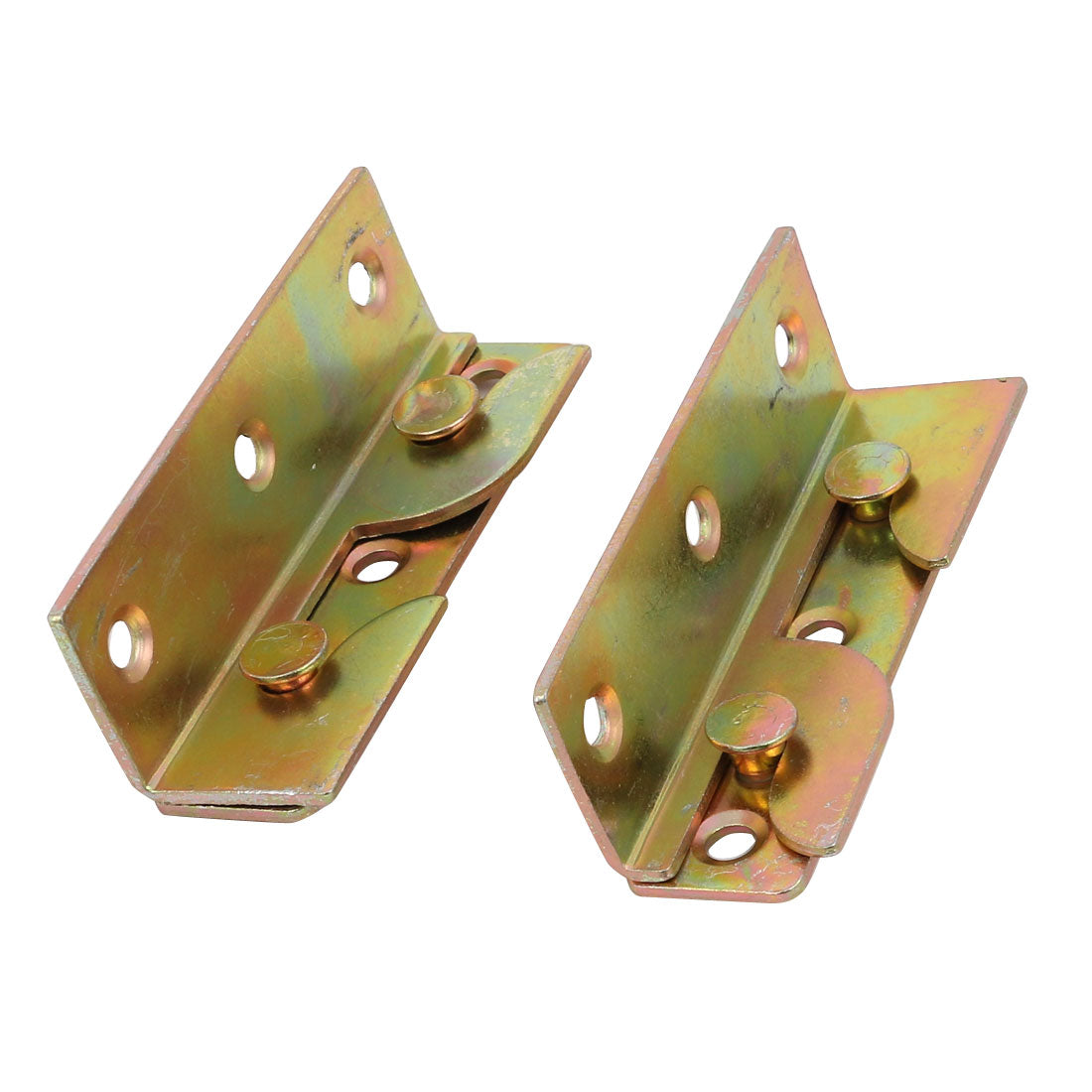 uxcell Uxcell 79mmx25mmx23mm Screw Fixed Bed Hinge Rail Brackets Connecting Fittings 4 Sets