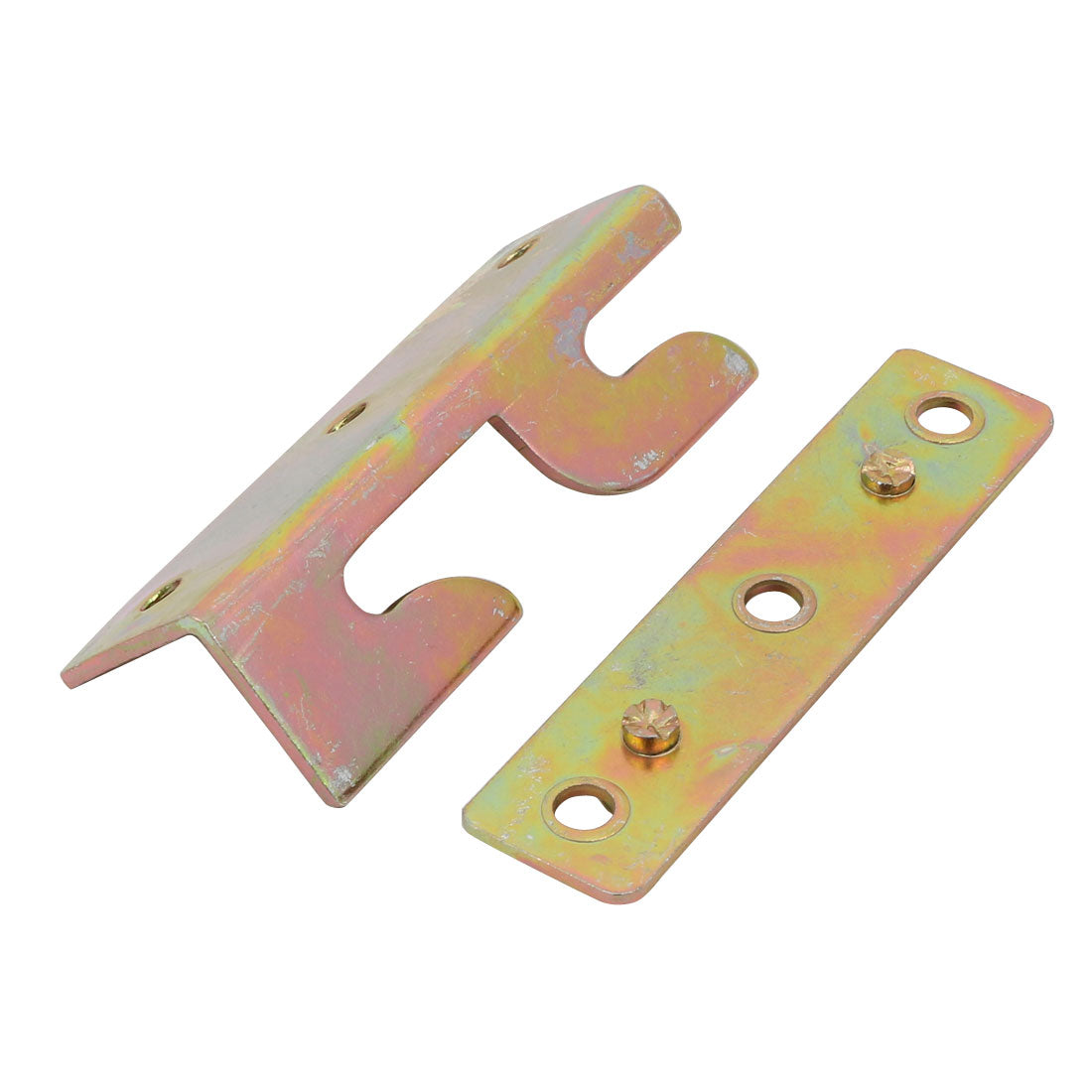 uxcell Uxcell 79mmx25mmx23mm Screw Fixed Bed Hinge Rail Brackets Connecting Fittings 4 Sets