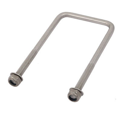 Harfington Uxcell M6 Thread 100mm Length 304 Stainless Steel Square U Bolt Silver Tone