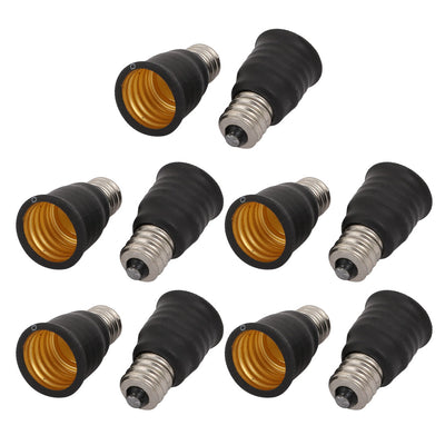 Harfington Uxcell 10 pcs Lampe E12 zu E17 Verlängerung Adapter Konverter Glühbirne Halter Schwarz