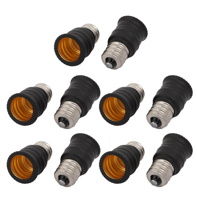 Harfington Uxcell 10pcs E12 to E14 Lamp Extender Adapter Converter Light Bulb Socket Holder Black