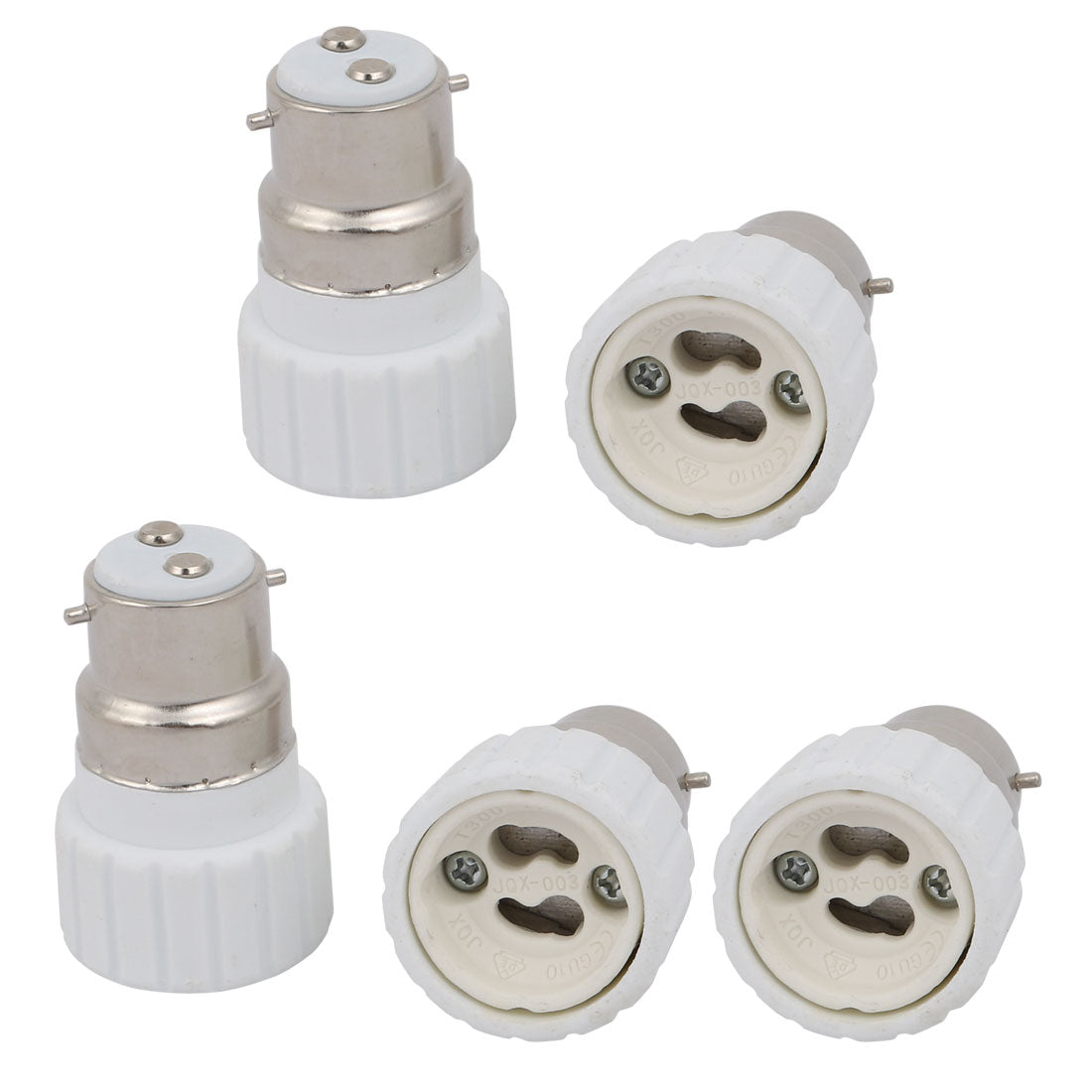 uxcell Uxcell 5pcs B22 to GU10 Extender Adapter Converter Lamp Bulb Socket Holder White