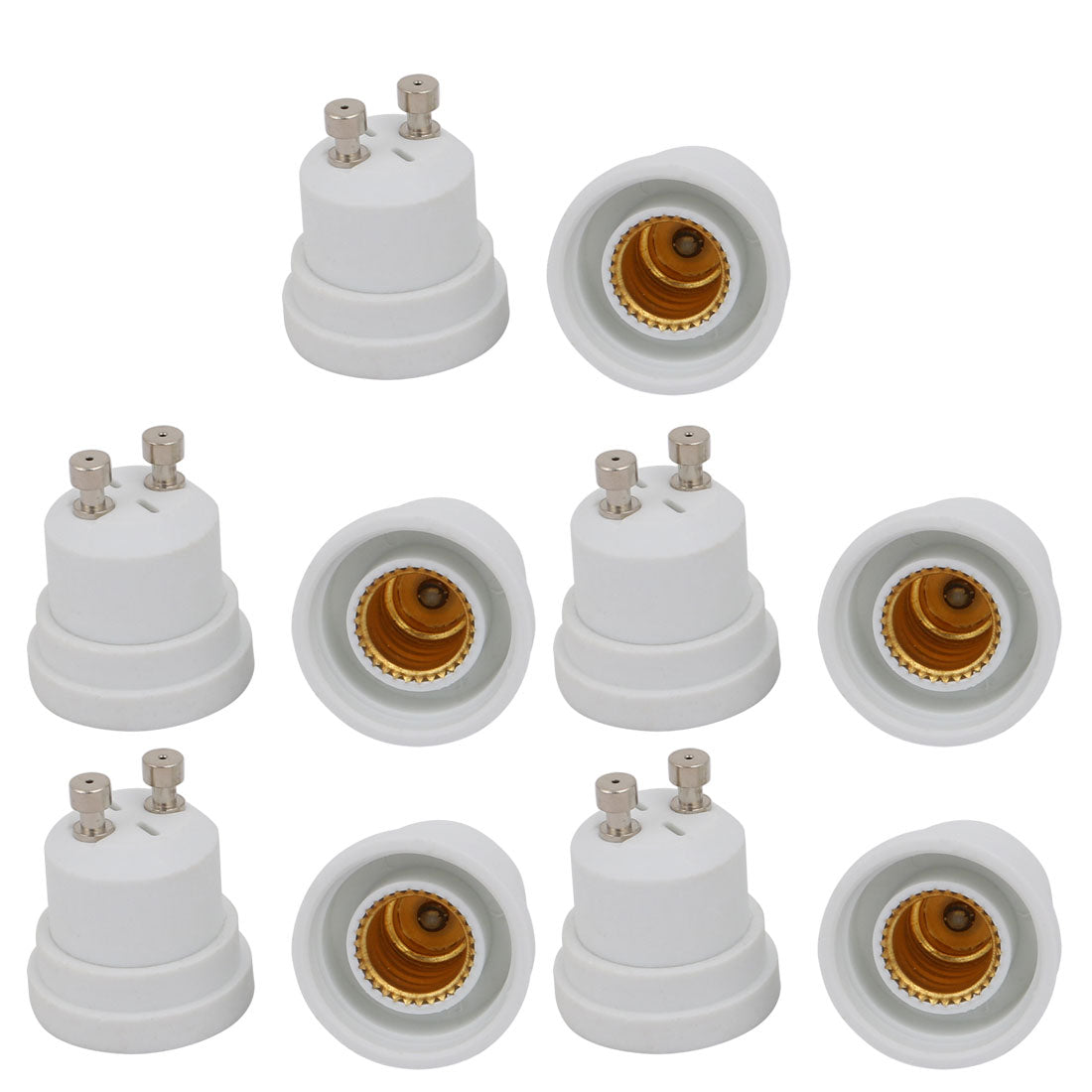 uxcell Uxcell 10pcs GU10 to E12 Extender Adapter Converter Lamp Bulb Socket Holder White