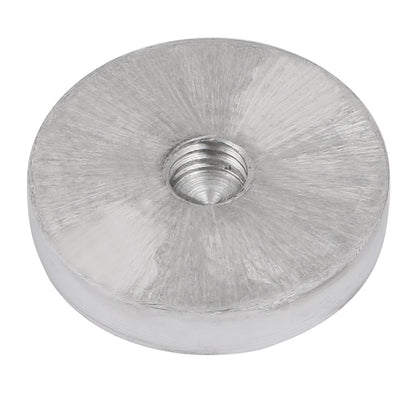 Harfington Uxcell 40mmx8mm M10 Tea Table Glass Top Circle Aluminum Disc Adapter Silver Tone