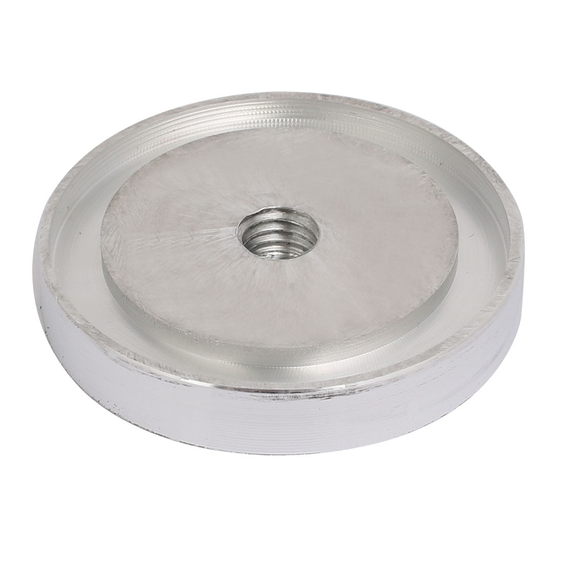 uxcell Uxcell 55mm Diameter 10mm Thickness M10 Thread Hollow Aluminum Disc Polished Finish