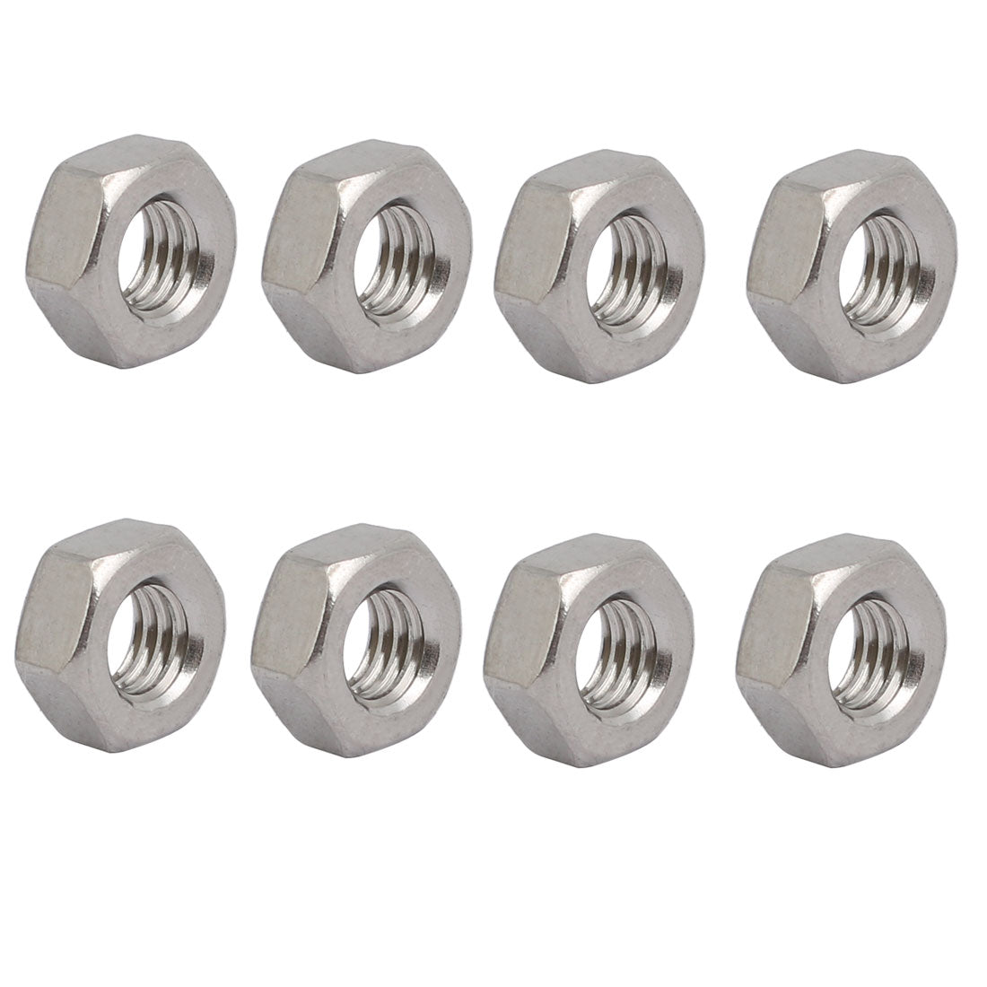 uxcell Uxcell 8pcs M6 x 1mm Pitch Metric Thread 304 Stainless Steel Left Hand Hex Nuts