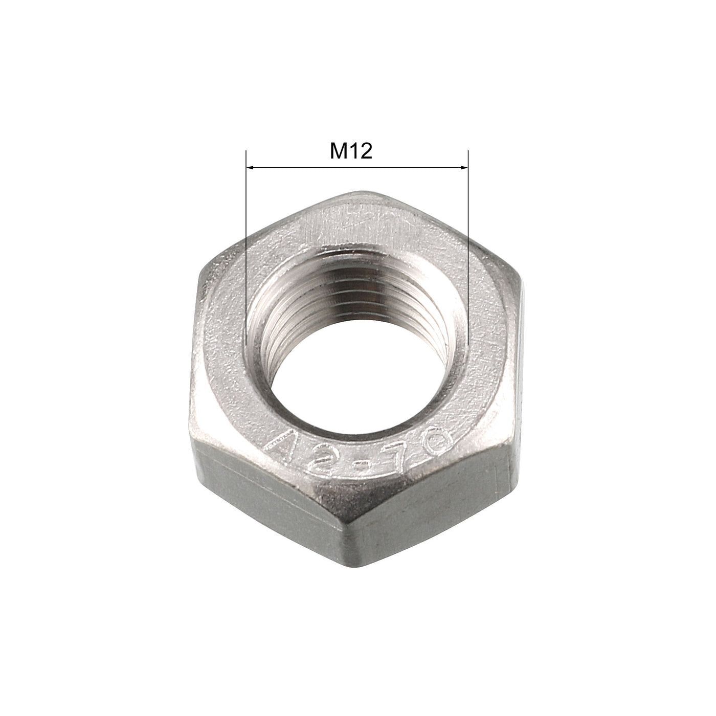 uxcell Uxcell Hex Nuts, M12x1.5 304 Stainless Steel Thread Hexagon Nut 12pcs